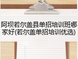 阿坝若尔盖县单招培训班哪家好(若尔盖单招培训优选)