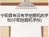 宁阳县有没有学挖掘机的学校(宁阳挖掘机学校)