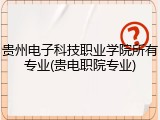 贵州电子科技职业学院所有专业(贵电职院专业)