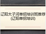 辽阳太子河单招培训班推荐(辽阳单招培训)