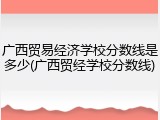 广西贸易经济学校分数线是多少(广西贸经学校分数线)