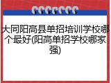 大同阳高县单招培训学校哪个最好(阳高单招学校哪家强)