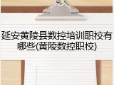 延安黄陵县数控培训职校有哪些(黄陵数控职校)