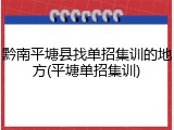 黔南平塘县找单招集训的地方(平塘单招集训)