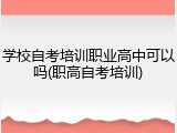学校自考培训职业高中可以吗(职高自考培训)