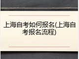 上海自考如何报名(上海自考报名流程)