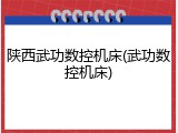 陕西武功数控机床(武功数控机床)