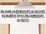 株洲株洲县数控机床培训机构有哪些学校(株洲数控机床培训)