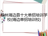 榆林靖边县十大单招培训学校(靖边单招培训校)