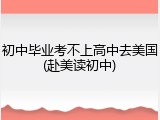 初中毕业考不上高中去美国(赴美读初中)