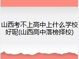 山西考不上高中上什么学校好呢(山西高中落榜择校)
