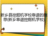 新乡县挖掘机学校靠谱的推荐(新乡靠谱挖掘机学校)
