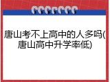 唐山考不上高中的人多吗(唐山高中升学率低)