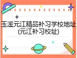 玉溪元江精品补习学校地址(元江补习校址)