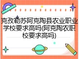 克孜勒苏阿克陶县农业职业学校要求高吗(阿克陶农职校要求高吗)
