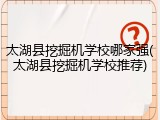 太湖县挖掘机学校哪家强(太湖县挖掘机学校推荐)