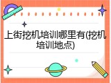 上街挖机培训哪里有(挖机培训地点)