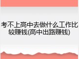 考不上高中去做什么工作比较赚钱(高中出路赚钱)