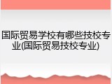 国际贸易学校有哪些技校专业(国际贸易技校专业)