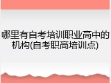 哪里有自考培训职业高中的机构(自考职高培训点)