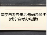 咸宁自考办电话号码是多少(咸宁自考办电话)