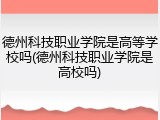 德州科技职业学院是高等学校吗(德州科技职业学院是高校吗)