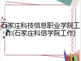石家庄科技信息职业学院工作(石家庄科信学院工作)