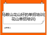 马鞍山花山好的单招培训(花山单招培训)