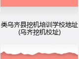 类乌齐县挖机培训学校地址(乌齐挖机校址)