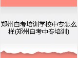 郑州自考培训学校中专怎么样(郑州自考中专培训)
