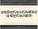 全椒县挖机培训机构哪家好(全椒挖机培训推荐)