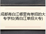 成都青白江哪里有单招的大专学校(青白江单招大专)