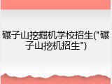 碾子山挖掘机学校招生("碾子山挖机招生")