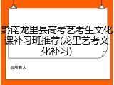 黔南龙里县高考艺考生文化课补习班推荐(龙里艺考文化补习)