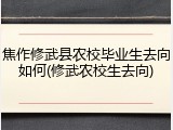 焦作修武县农校毕业生去向如何(修武农校生去向)