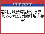 南阳方城县编程培训学费一般多少钱(方城编程培训费用)