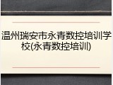 温州瑞安市永青数控培训学校(永青数控培训)