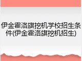 伊金霍洛旗挖机学校招生条件(伊金霍洛旗挖机招生)