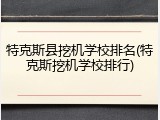 特克斯县挖机学校排名(特克斯挖机学校排行)
