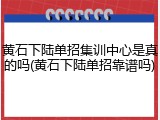 黄石下陆单招集训中心是真的吗(黄石下陆单招靠谱吗)