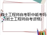 岩土工程师自考职中能考吗(岩土工程师自考资格)