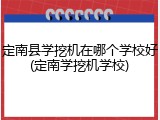 定南县学挖机在哪个学校好(定南学挖机学校)