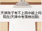 天津孩子考不上高中能上吗现在(天津中考落榜出路)