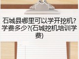 石城县哪里可以学开挖机?学费多少?(石城挖机培训学费)