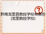 黔南龙里县数控学校有哪些(龙里数控学校)