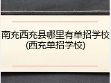 南充西充县哪里有单招学校(西充单招学校)