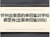 忻州定襄县的单招集训学校哪里有(定襄单招集训校)