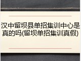 汉中留坝县单招集训中心是真的吗(留坝单招集训真假)