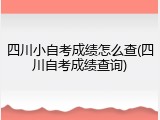四川小自考成绩怎么查(四川自考成绩查询)