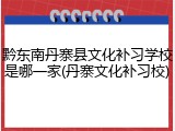 黔东南丹寨县文化补习学校是哪一家(丹寨文化补习校)